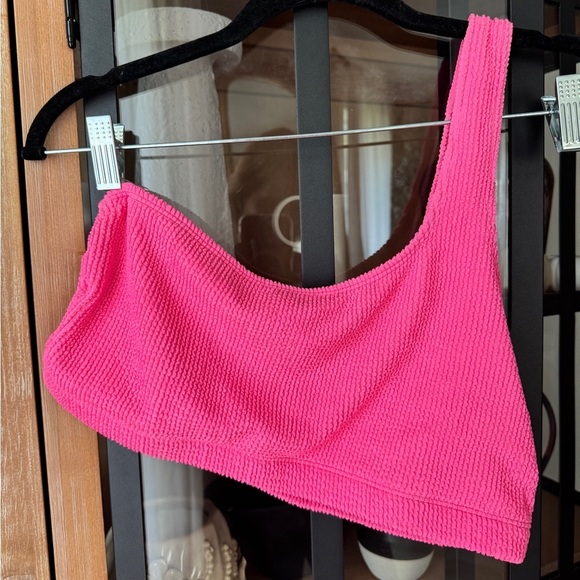 Good American Bikini Top swimsuit plus curve Bright Always Fits Hot one Shoulder - Picture 2 of 9